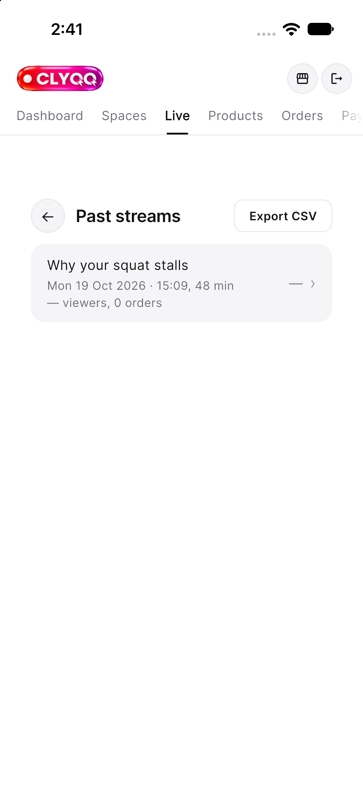 Past streams